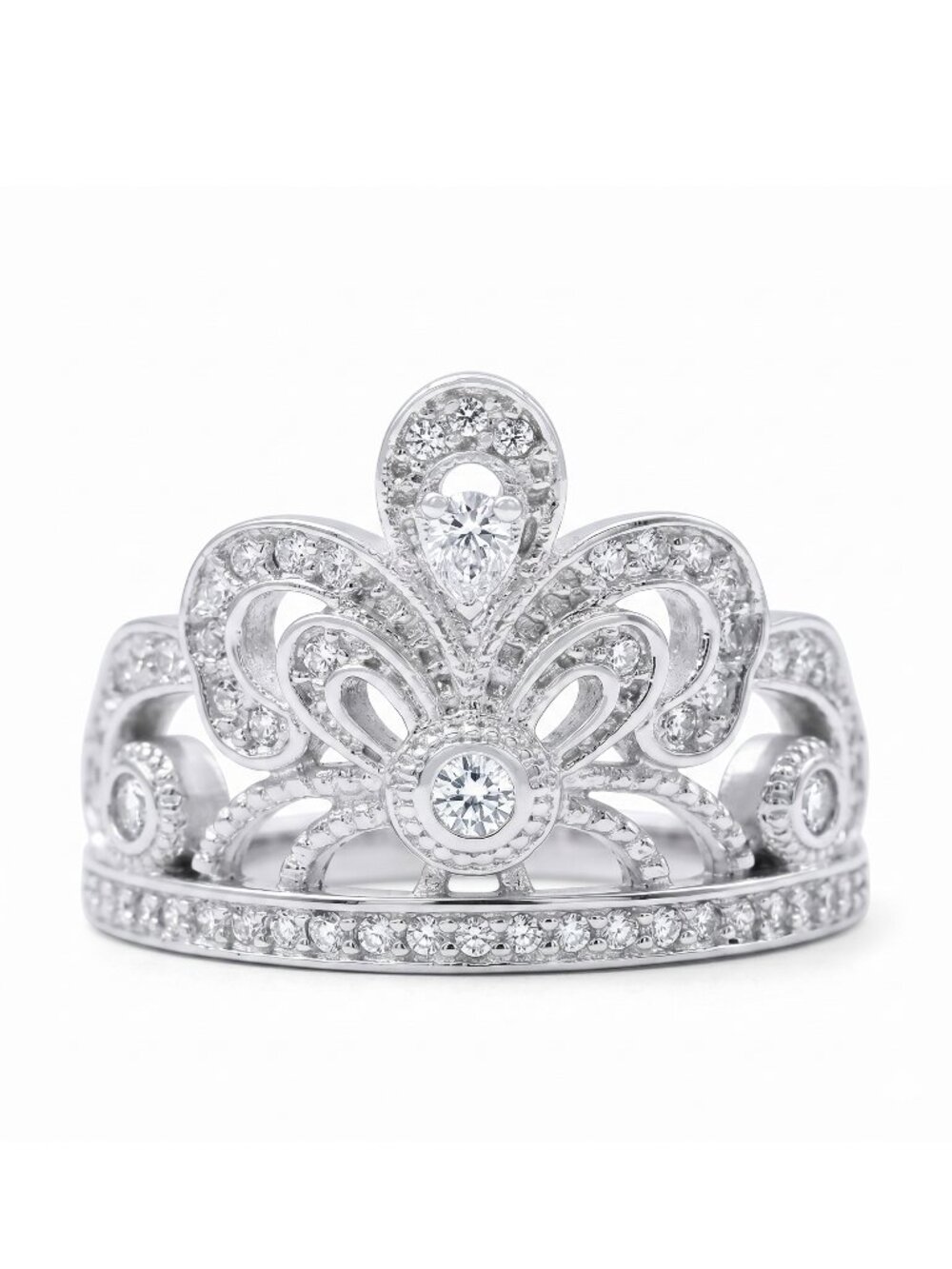 Princess Crown / Tiara Ring, real 925 Sterling Silver Glinda Wicked Movie